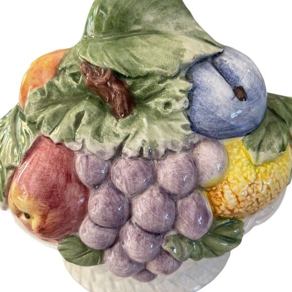 Majolica Half Teapot With Fruit Wall Hanging Made in Italy Vintage - Picture 2 of 12